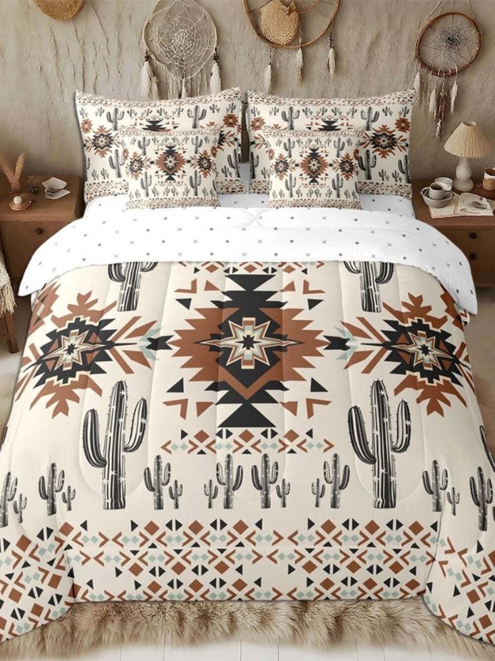 Southwestern Aztec Queen Comforter Set with Sheets for Kids Boys Girls Geometric